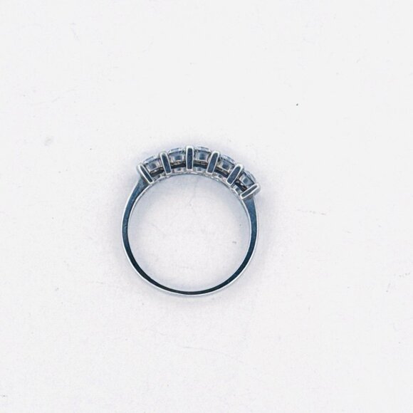 Vintage Sterling Silver 925 CZ Band Ring, Size 9, Elegant Anniversary Wedding Ba - Picture 4 of 11